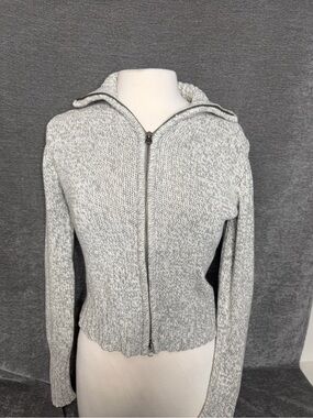 GAP Light Heather Gray Knit Hoodie
